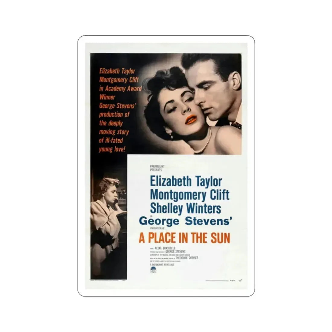 A Place in the Sun 1951 Movie Poster STICKER Vinyl Die-Cut Decal - The Sticker Space