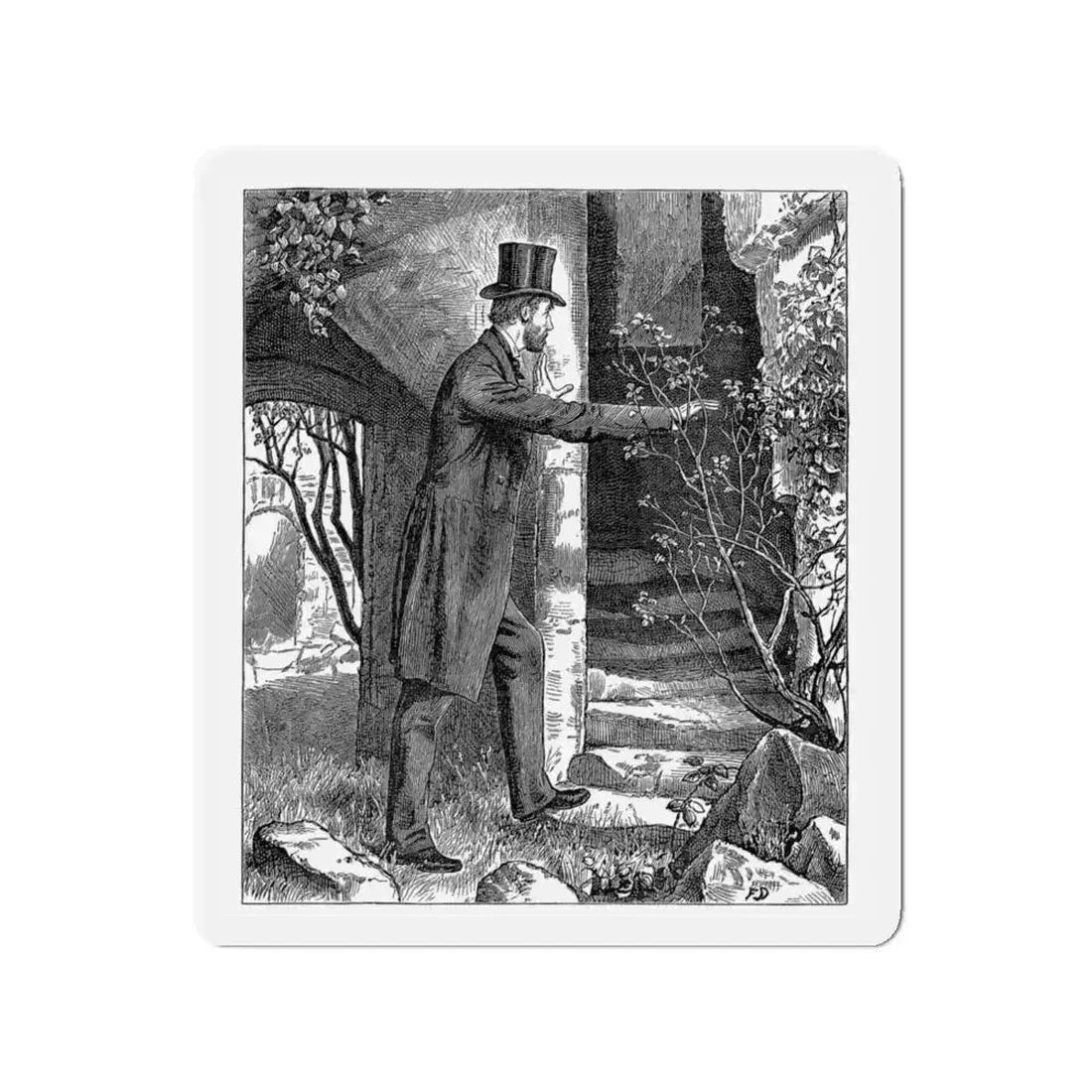 A Point Of Honour by MRL, Cassell's Family Magazine, 1885 (Magazine Illustration) Refrigerator Magnet 4 Inch - The Sticker Space