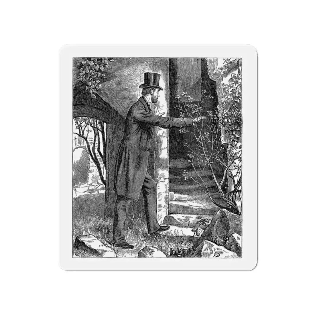 A Point Of Honour by MRL, Cassell's Family Magazine, 1885 (Magazine Illustration) Refrigerator Magnet 6 Inch - The Sticker Space