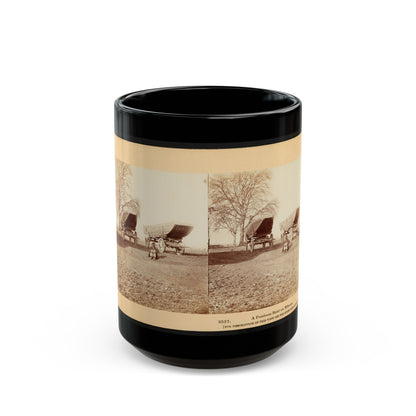 A Pontoon Boat On Wheels (U.S. Civil War) Black Coffee Mug-15oz-The Sticker Space