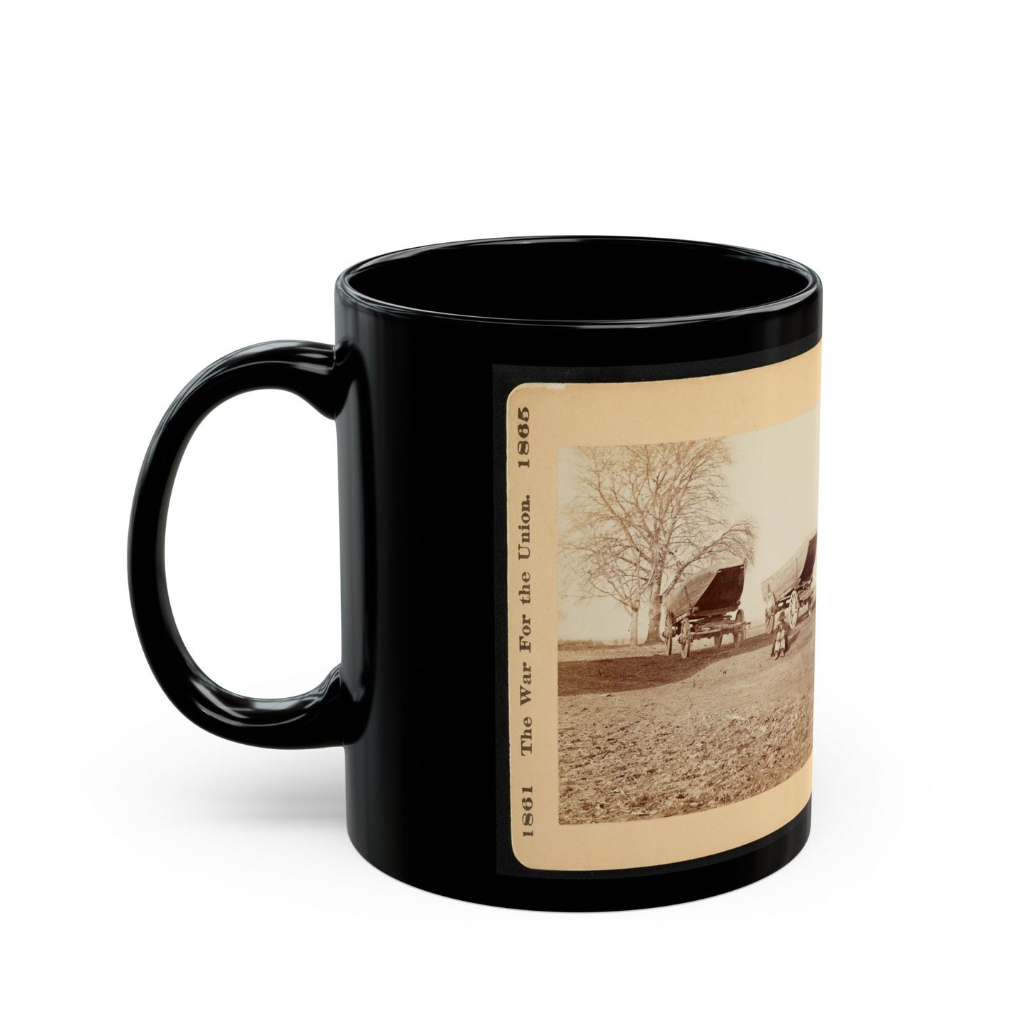 A Pontoon Boat On Wheels (U.S. Civil War) Black Coffee Mug-The Sticker Space