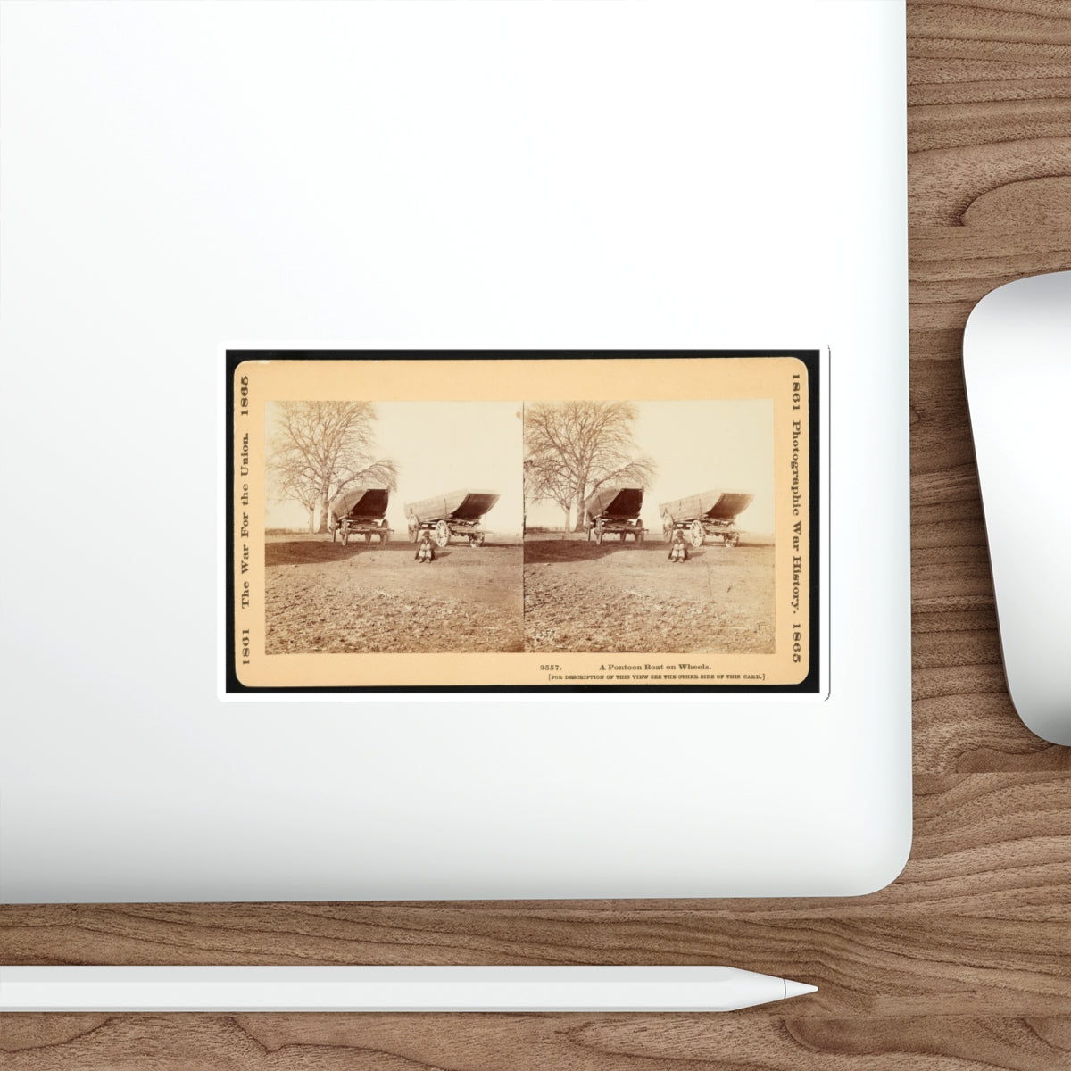 A Pontoon Boat On Wheels (U.S. Civil War) STICKER Vinyl Die-Cut Decal-The Sticker Space