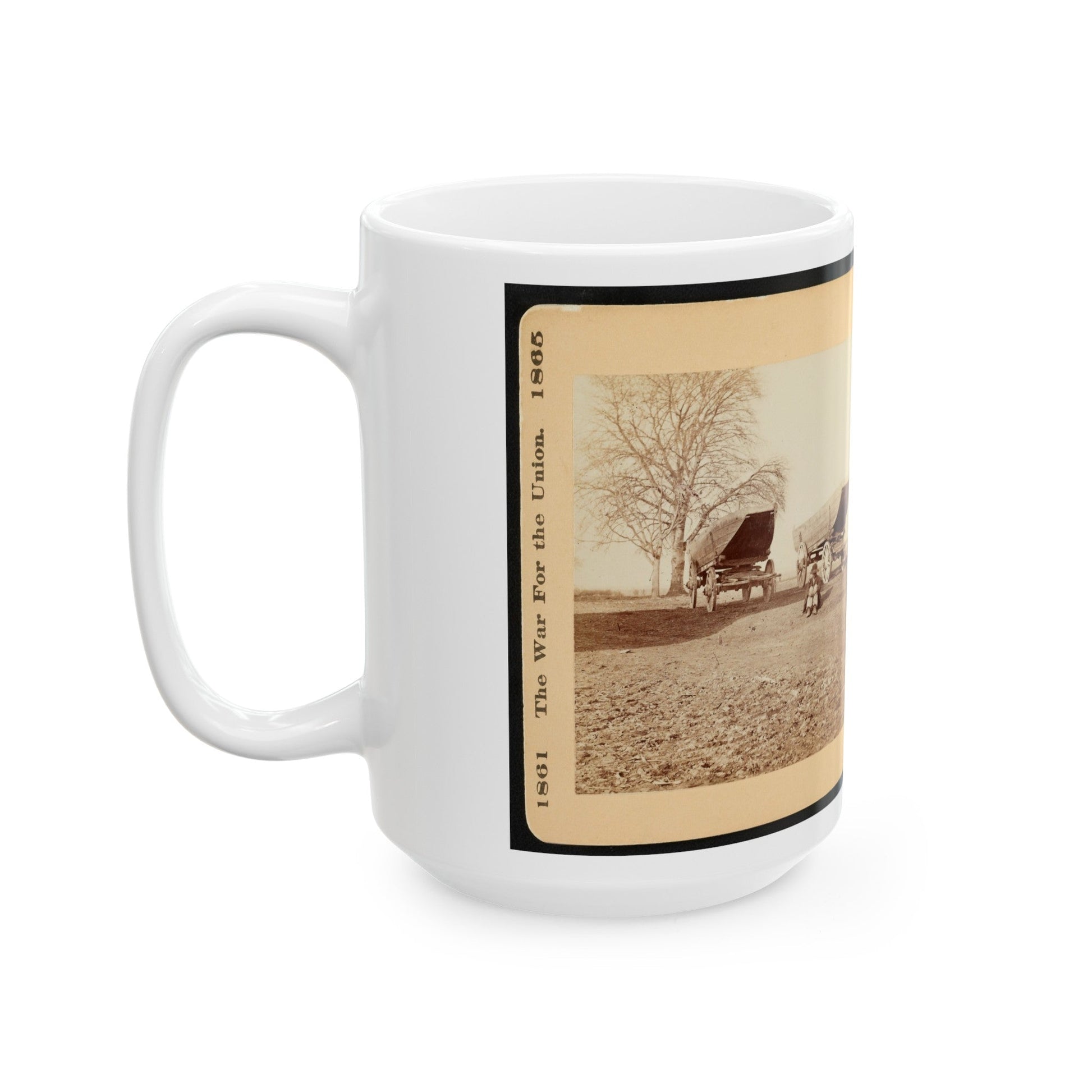 A Pontoon Boat On Wheels (U.S. Civil War) White Coffee Mug-The Sticker Space