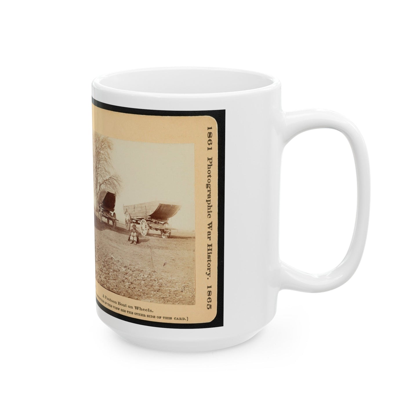 A Pontoon Boat On Wheels (U.S. Civil War) White Coffee Mug-The Sticker Space