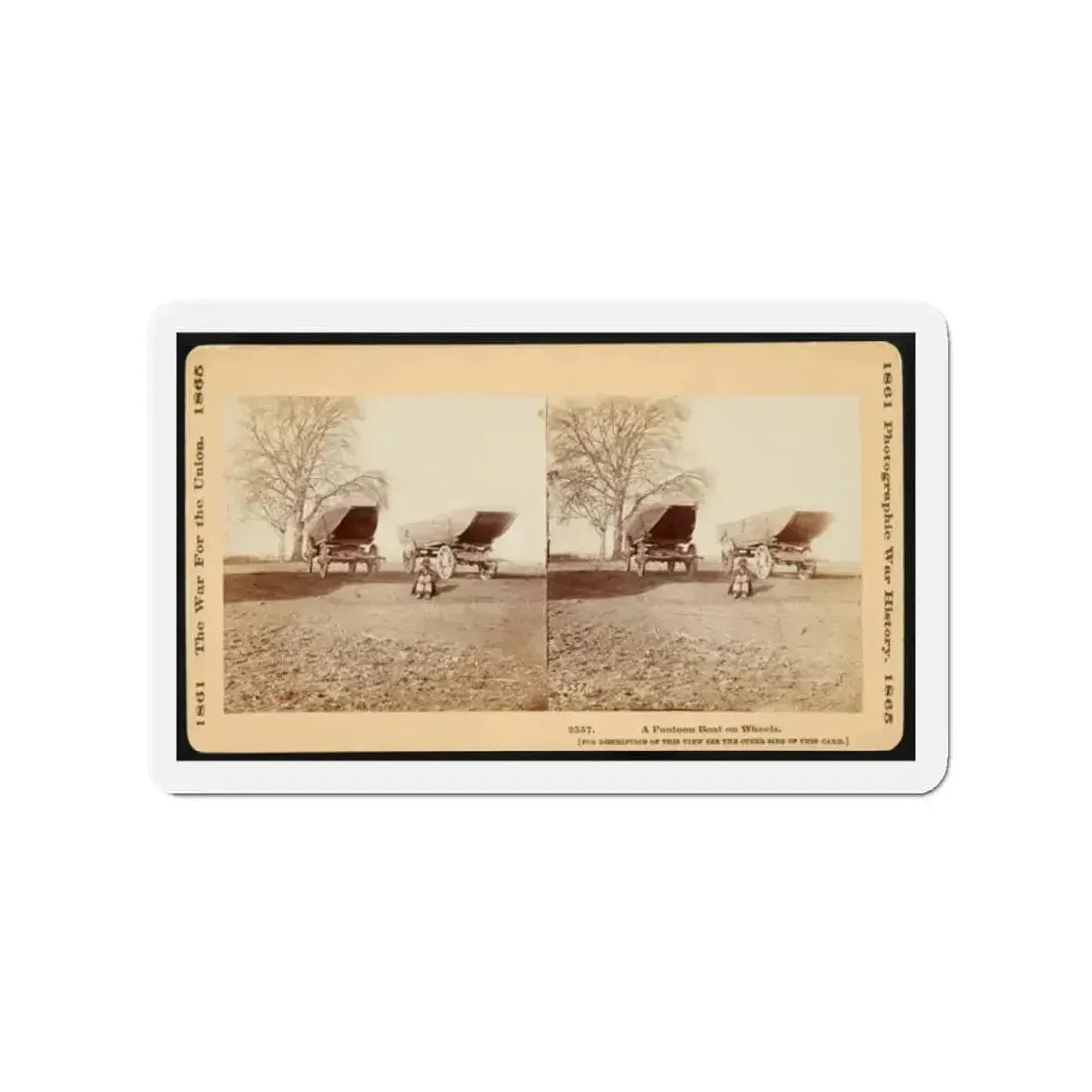A Pontoon Boat On Wheels (U.S. Civil War) Refrigerator Magnet 2 Inch Die-Cut - The Sticker Space