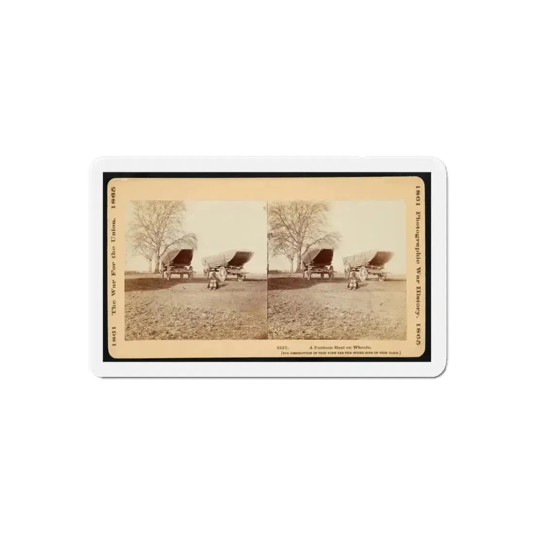 A Pontoon Boat On Wheels (U.S. Civil War) Refrigerator Magnet 6 Inch Die-Cut - The Sticker Space