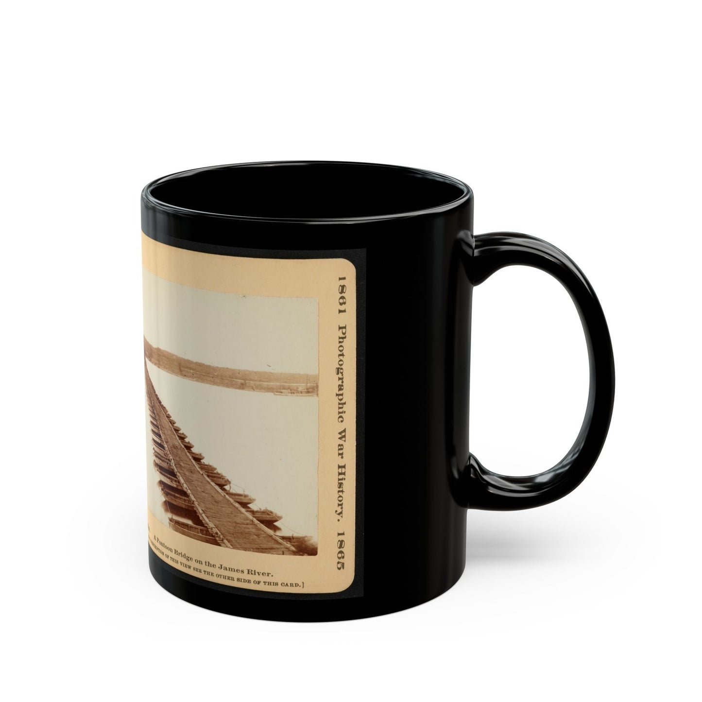 A Pontoon Bridge On The James River (U.S. Civil War) Black Coffee Mug