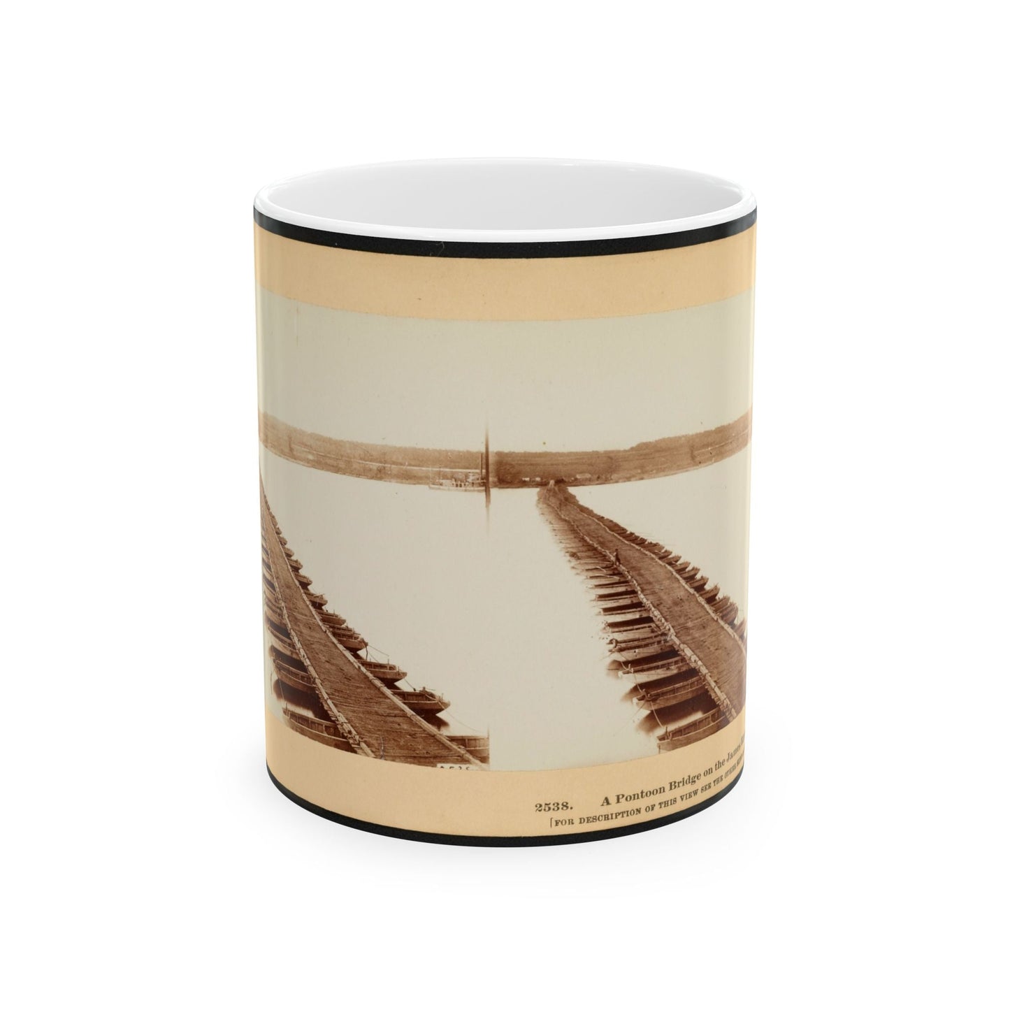 A Pontoon Bridge On The James River (U.S. Civil War) White Coffee Mug