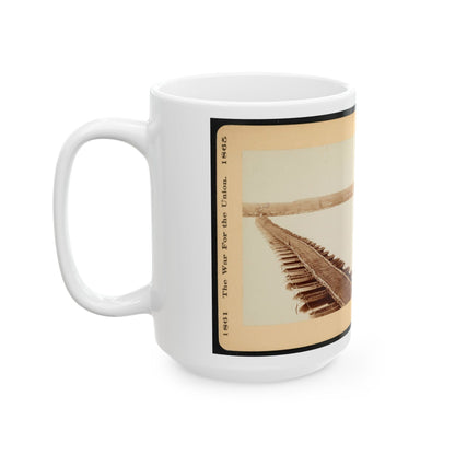 A Pontoon Bridge On The James River (U.S. Civil War) White Coffee Mug