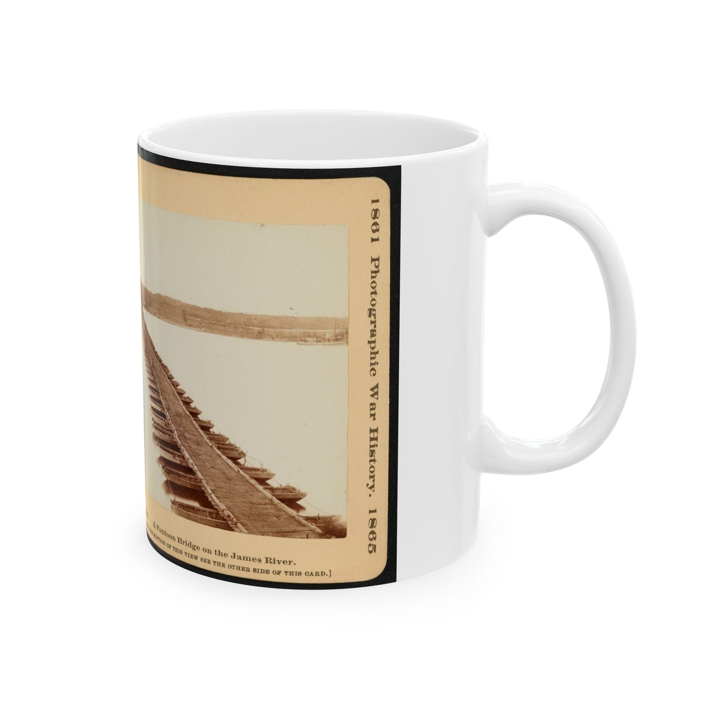 A Pontoon Bridge On The James River (U.S. Civil War) White Coffee Mug