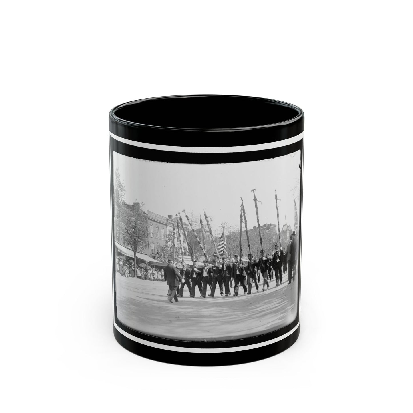 A Post From Trenton, N.J., With Tattered Battle Flags (U.S. Civil War) Black Coffee Mug