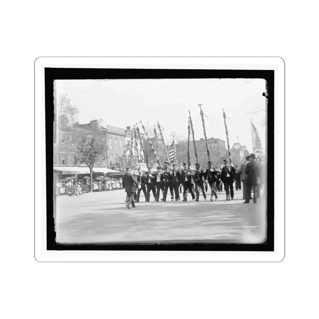 A Post From Trenton, N.J., With Tattered Battle Flags (U.S. Civil War) STICKER Vinyl Kiss-Cut Decal 4 Inch White - The Sticker Space