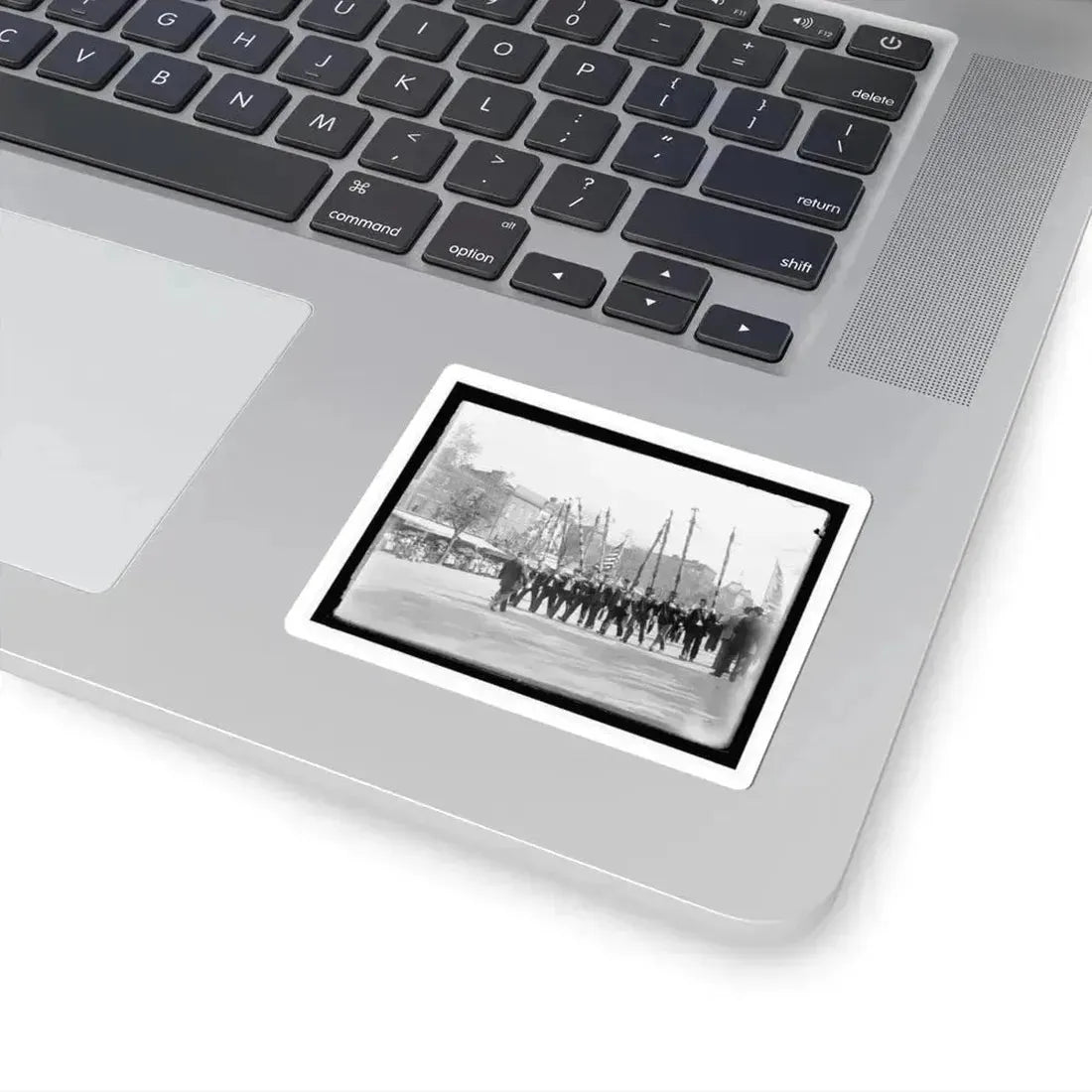 A Post From Trenton, N.J., With Tattered Battle Flags (U.S. Civil War) STICKER Vinyl Kiss-Cut Decal - The Sticker Space