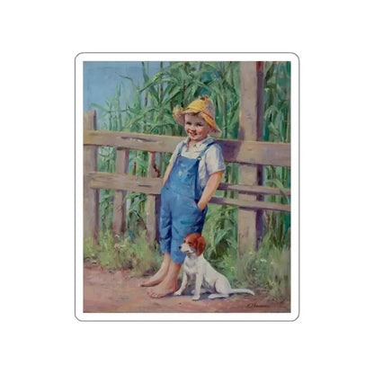 A Promising Crop, magazine story illustration, 1934 (Magazine Illustration) STICKER Vinyl Die-Cut Decal White Die-Cut 6 Inch - The Sticker Space