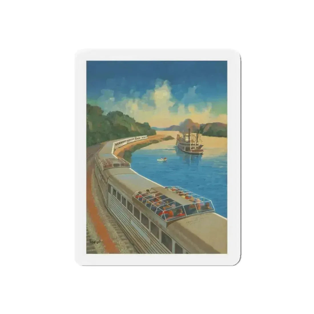 A rare Zephyr Train advertisement (Magazine Illustration) Refrigerator Magnet - The Sticker Space