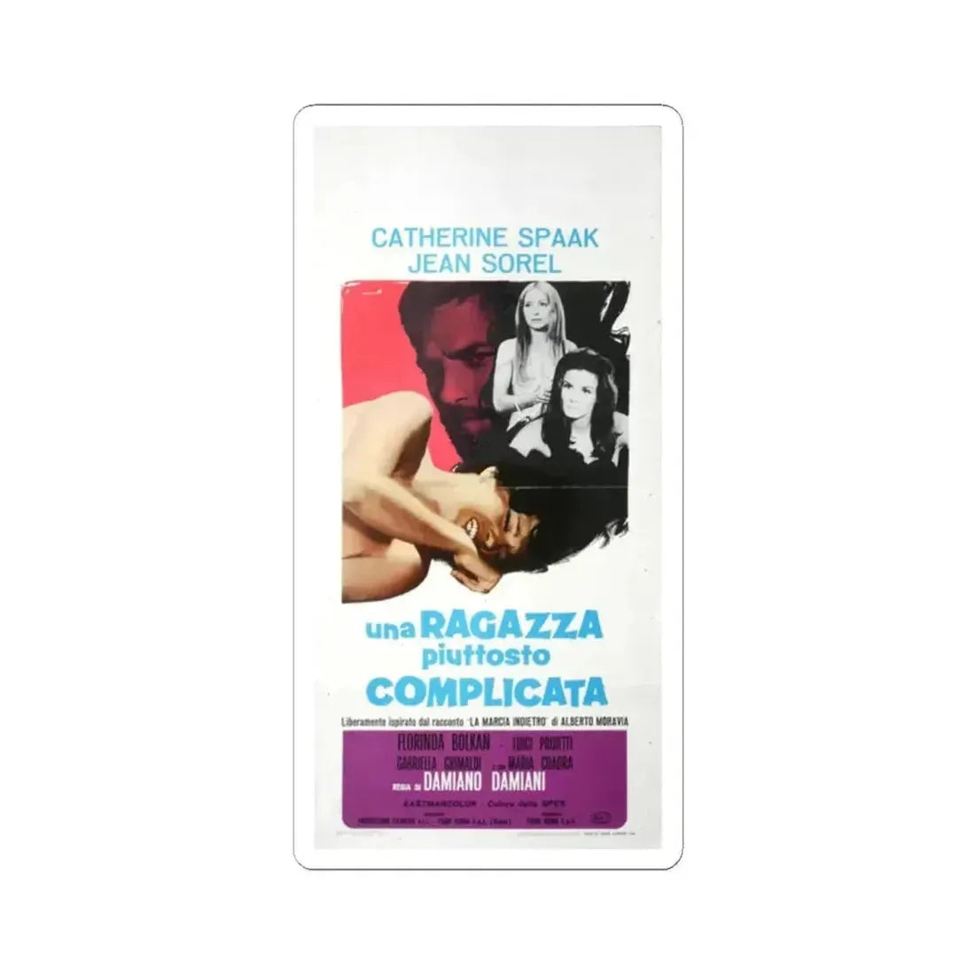 A RATHER COMPLICATED GIRL 1969 Movie Poster - STICKER Vinyl Kiss-Cut Decal 2 Inch White - The Sticker Space