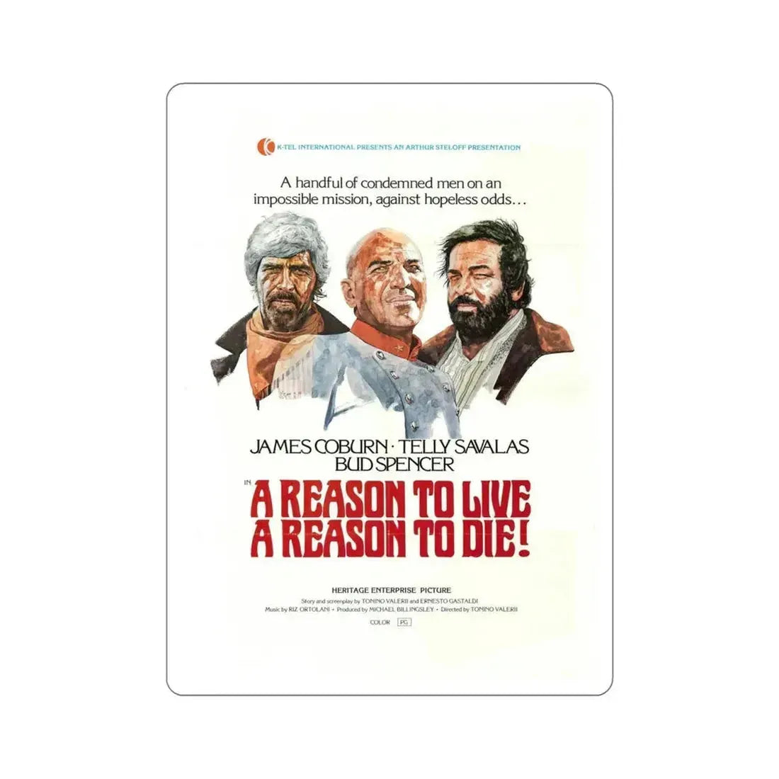 A Reason to Live a Reason to Die 1974 Movie Poster STICKER Vinyl Die-Cut Decal - The Sticker Space