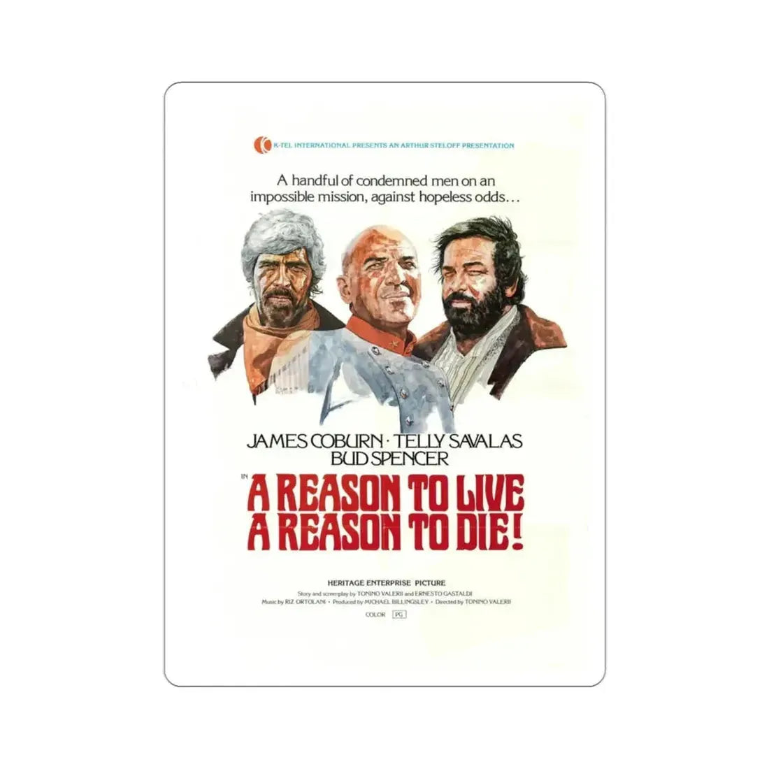 A Reason to Live a Reason to Die 1974 Movie Poster STICKER Vinyl Die-Cut Decal - The Sticker Space