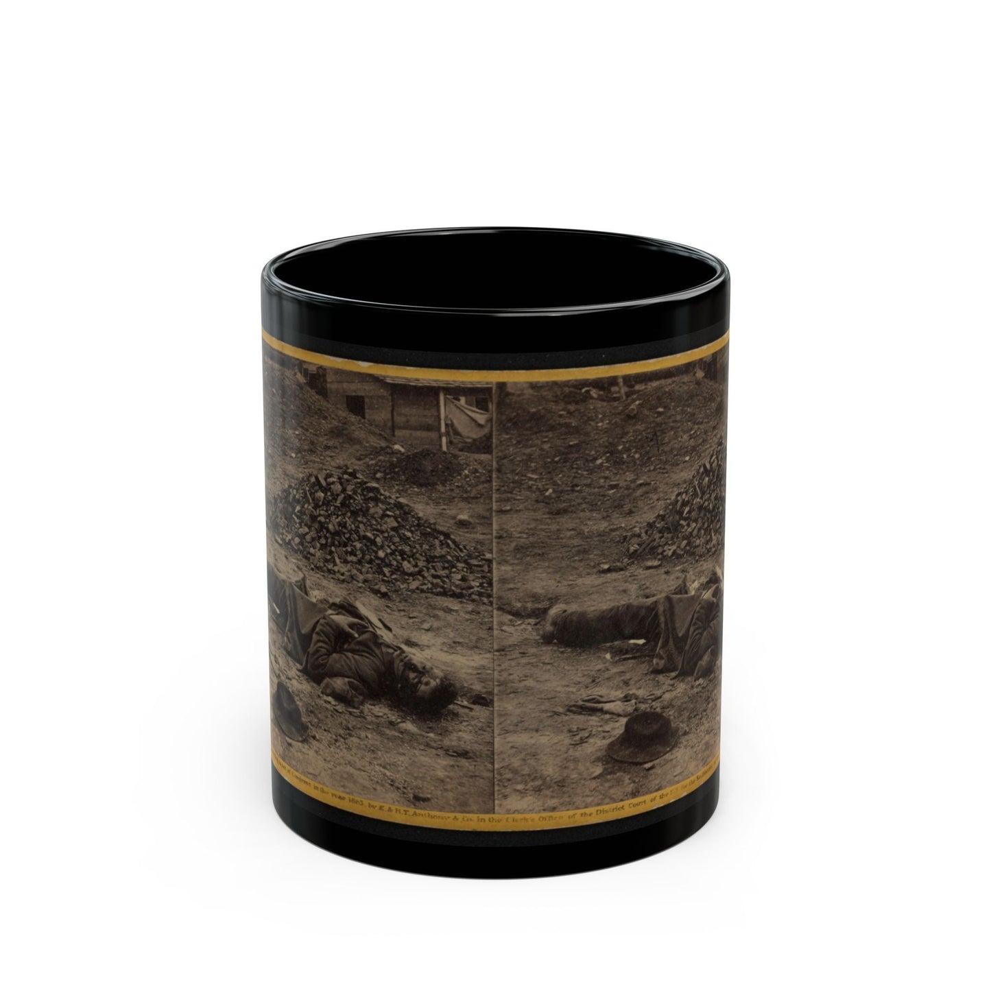 A Rebel Soldier, Killed In The Trenches Before Petersburgh (I.E. Petersburg) ... (U.S. Civil War) Black Coffee Mug