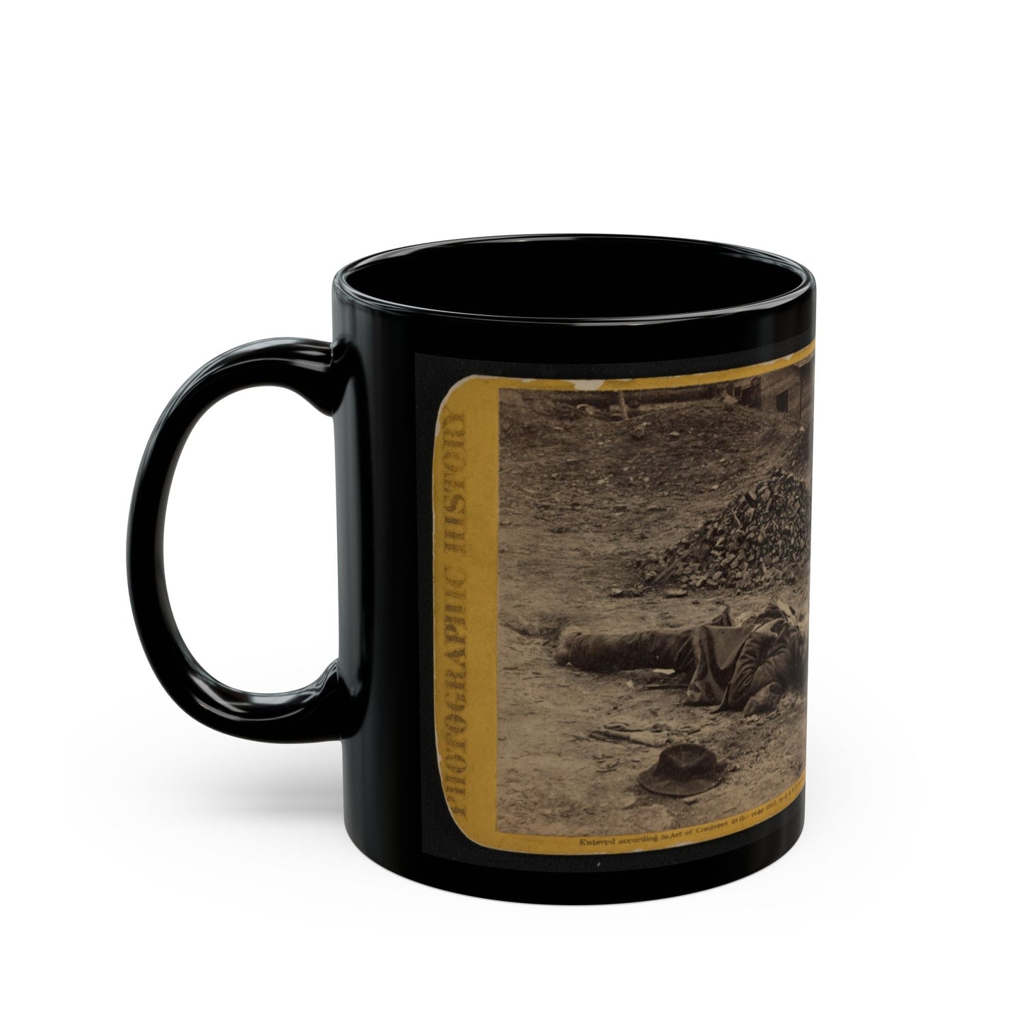 A Rebel Soldier, Killed In The Trenches Before Petersburgh (I.E. Petersburg) ... (U.S. Civil War) Black Coffee Mug