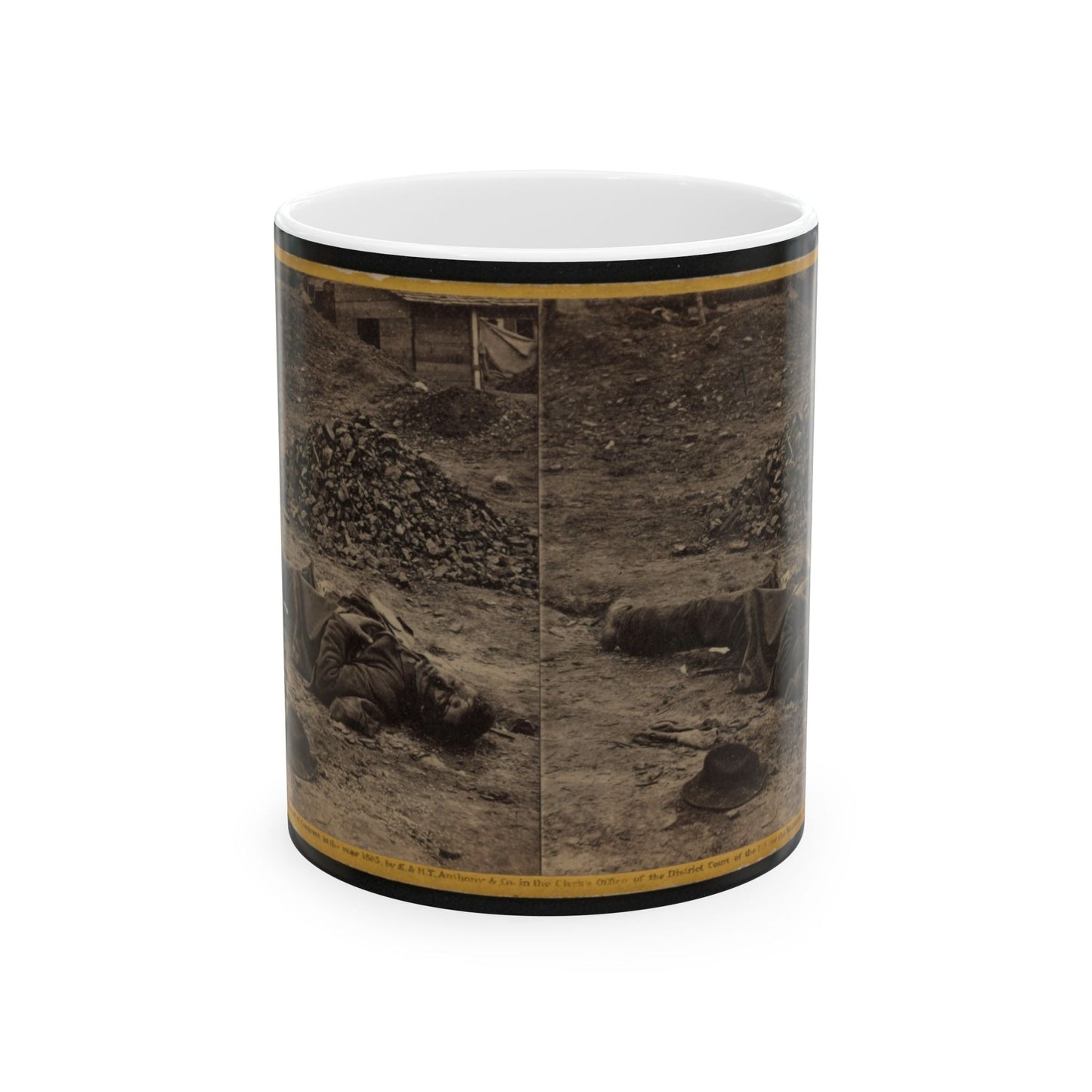 A Rebel Soldier, Killed In The Trenches Before Petersburgh (I.E. Petersburg) ... (U.S. Civil War) White Coffee Mug