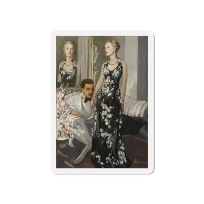 A Reflection of Beauty, magazine story illustration, circa 1930s (Magazine Illustration) Refrigerator Magnet - The Sticker Space