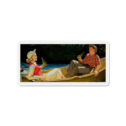 A Refreshing Break, beverage advertisement (Magazine Illustration) Refrigerator Magnet - The Sticker Space