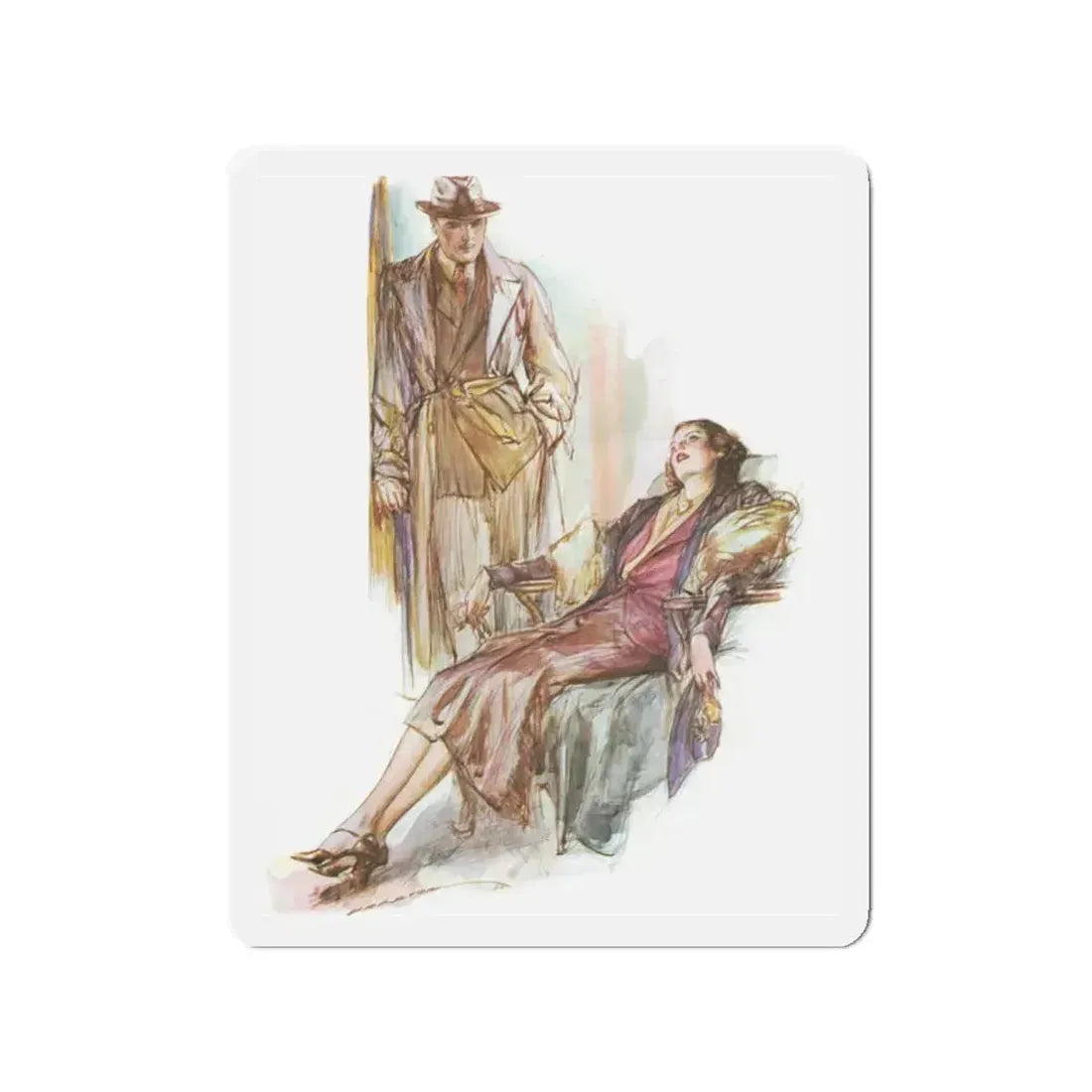 A Reverie in 1936 (Magazine Illustration) Refrigerator Magnet - The Sticker Space