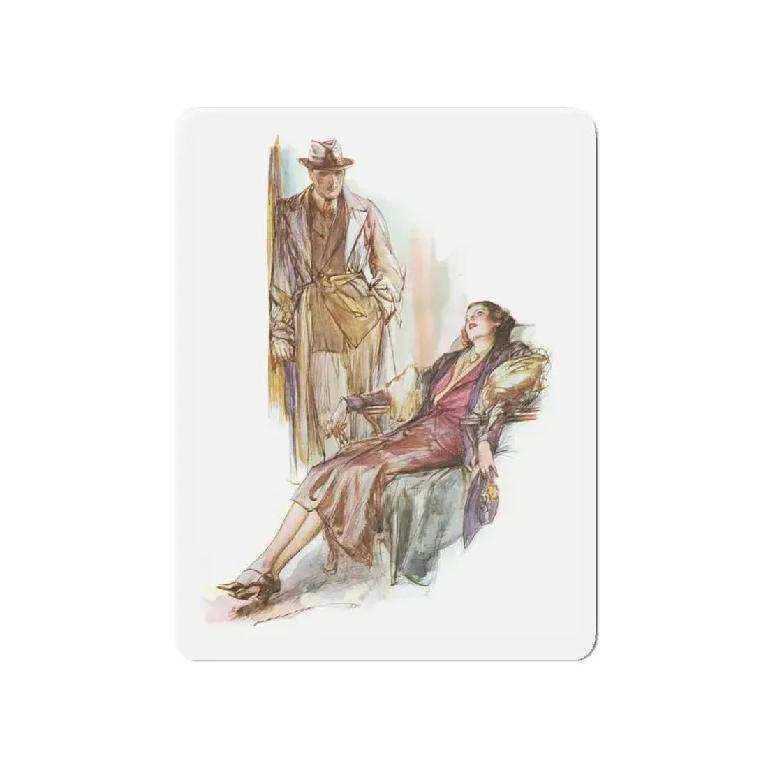A Reverie in 1936 (Magazine Illustration) Refrigerator Magnet - The Sticker Space