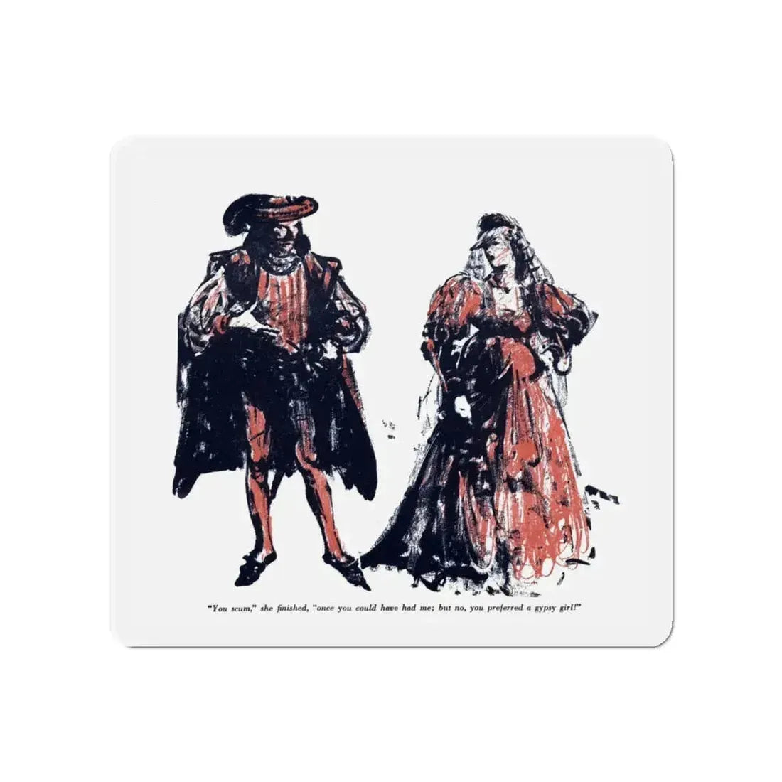 A Rogue And His Land (4), Blue Book Magazine, February 1947 (Magazine Illustration) Refrigerator Magnet 4 Inch - The Sticker Space