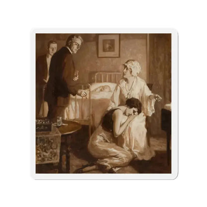 A Sad Time, interior story illustration (Magazine Illustration) Refrigerator Magnet 2 Inch Die-Cut - The Sticker Space