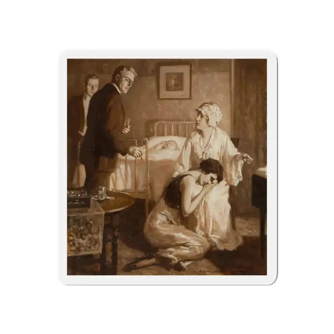 A Sad Time, interior story illustration (Magazine Illustration) Refrigerator Magnet - The Sticker Space