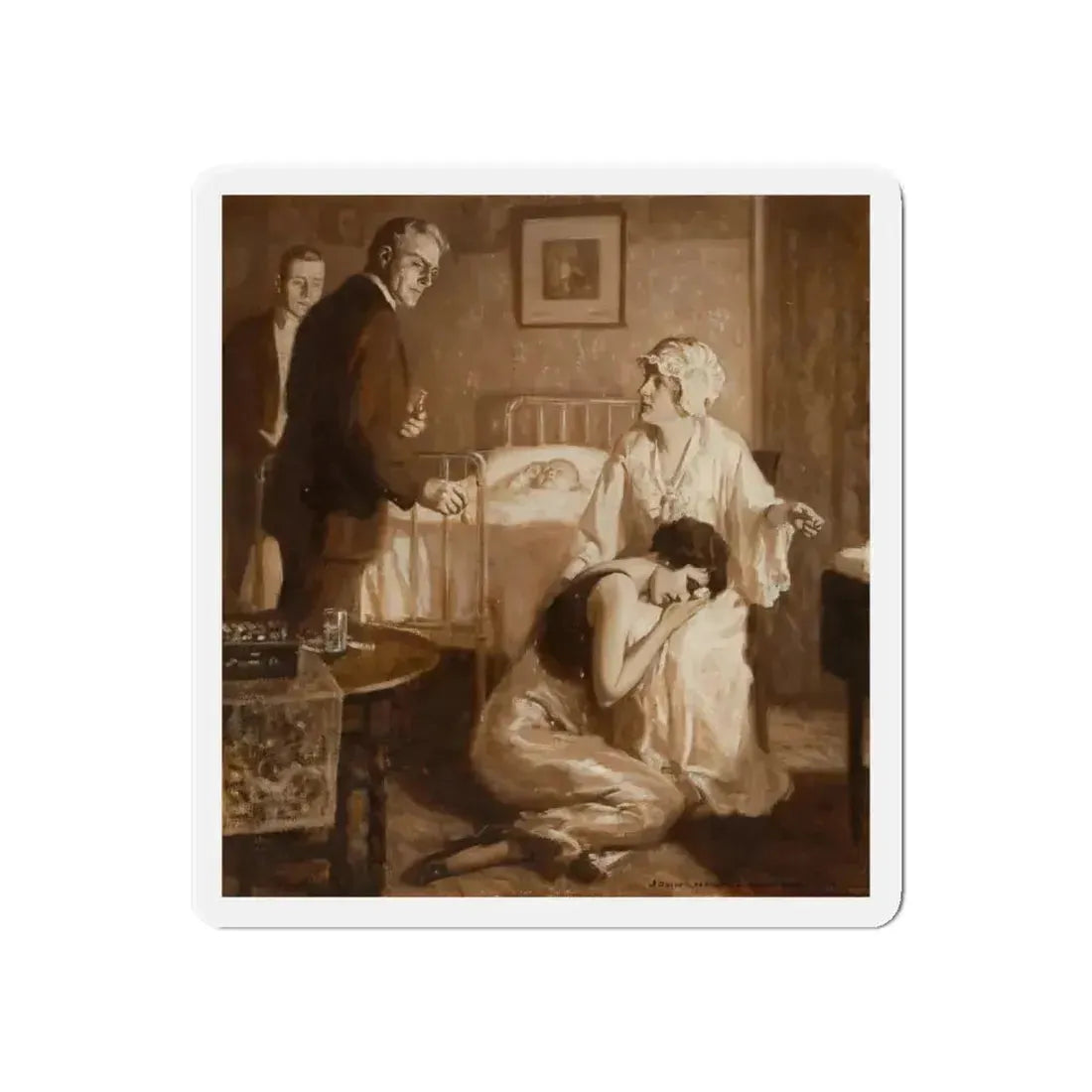 A Sad Time, interior story illustration (Magazine Illustration) Refrigerator Magnet - The Sticker Space