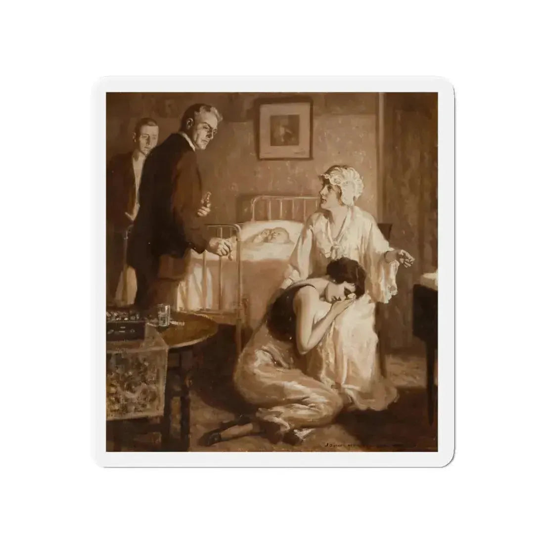 A Sad Time, interior story illustration (Magazine Illustration) Refrigerator Magnet - The Sticker Space