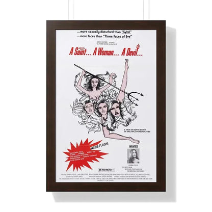 A SAINT... A WOMAN... A DEVIL 1977 - Framed Movie Poster 16″ x 24″ Walnut - The Sticker Space