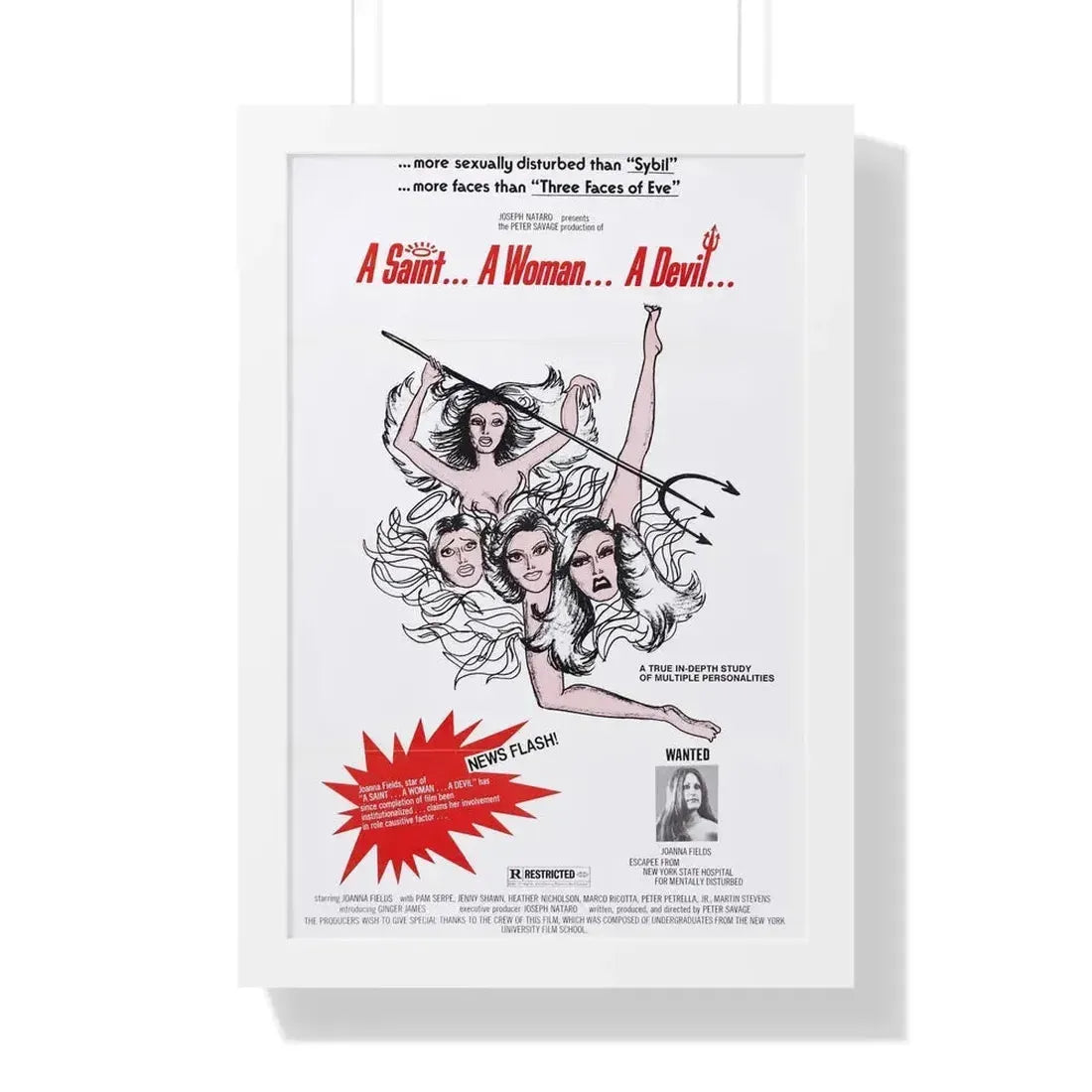 A SAINT... A WOMAN... A DEVIL 1977 - Framed Movie Poster - The Sticker Space