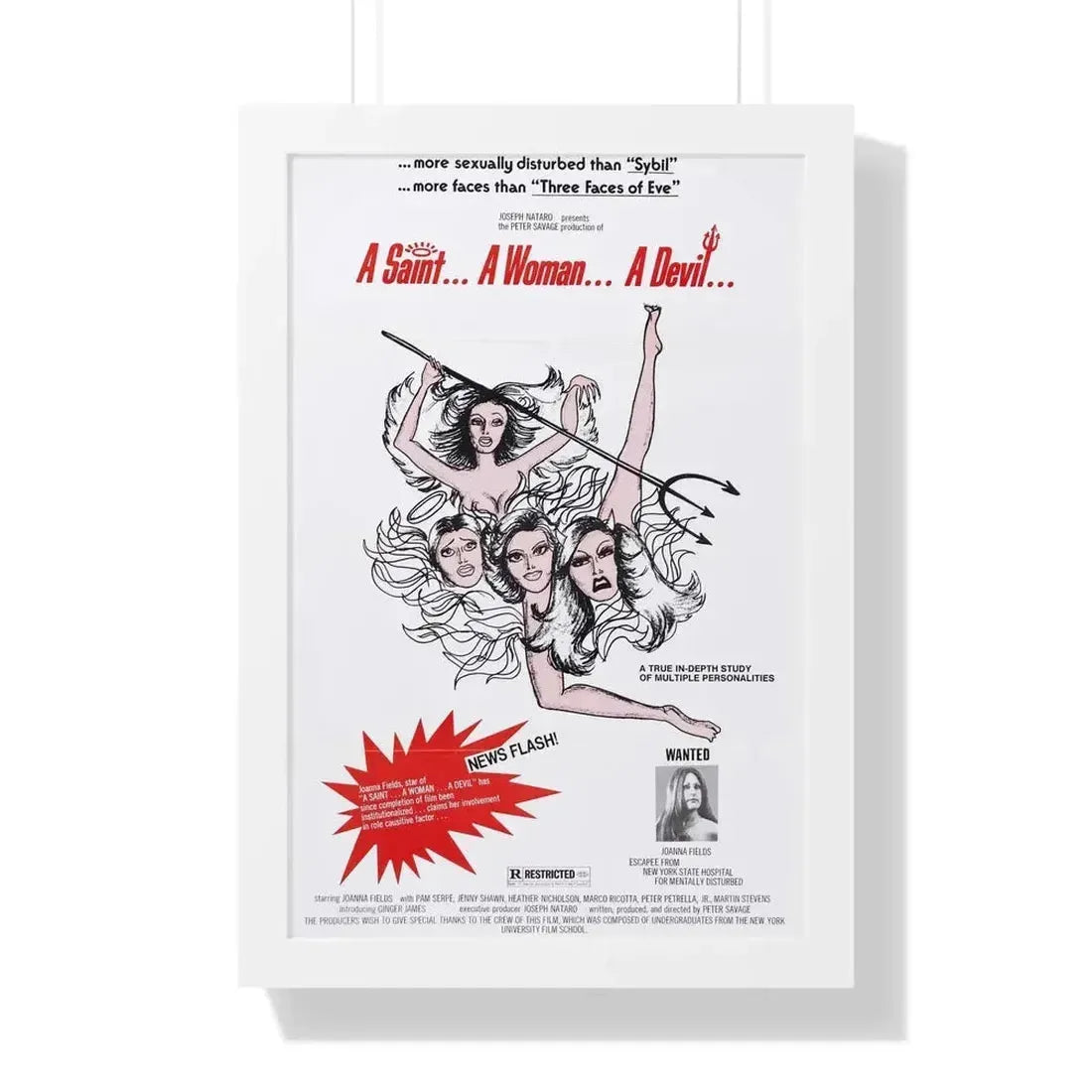 A SAINT... A WOMAN... A DEVIL 1977 - Framed Movie Poster - The Sticker Space
