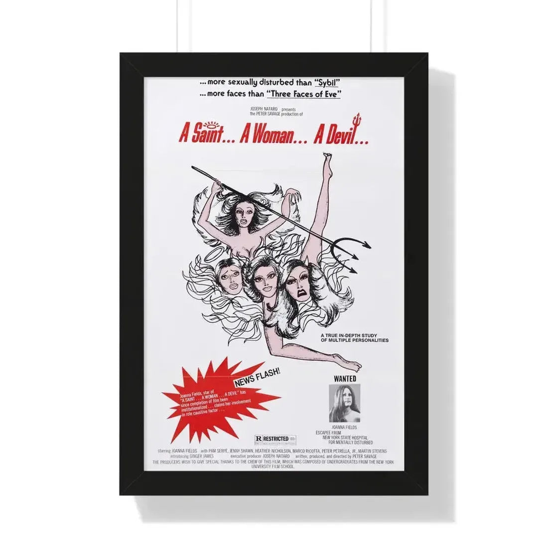 A SAINT... A WOMAN... A DEVIL 1977 - Framed Movie Poster - The Sticker Space