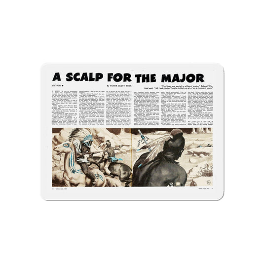 A Scalp For The Major, Adam magazine, April 1955 (Magazine Illustration) Refrigerator Magnet-6 × 6"-The Sticker Space