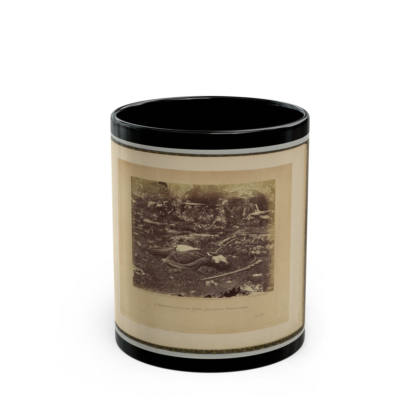 A Sharpshooter's Last Sleep, Gettysburg, Pennsylvania (U.S. Civil War) Black Coffee Mug