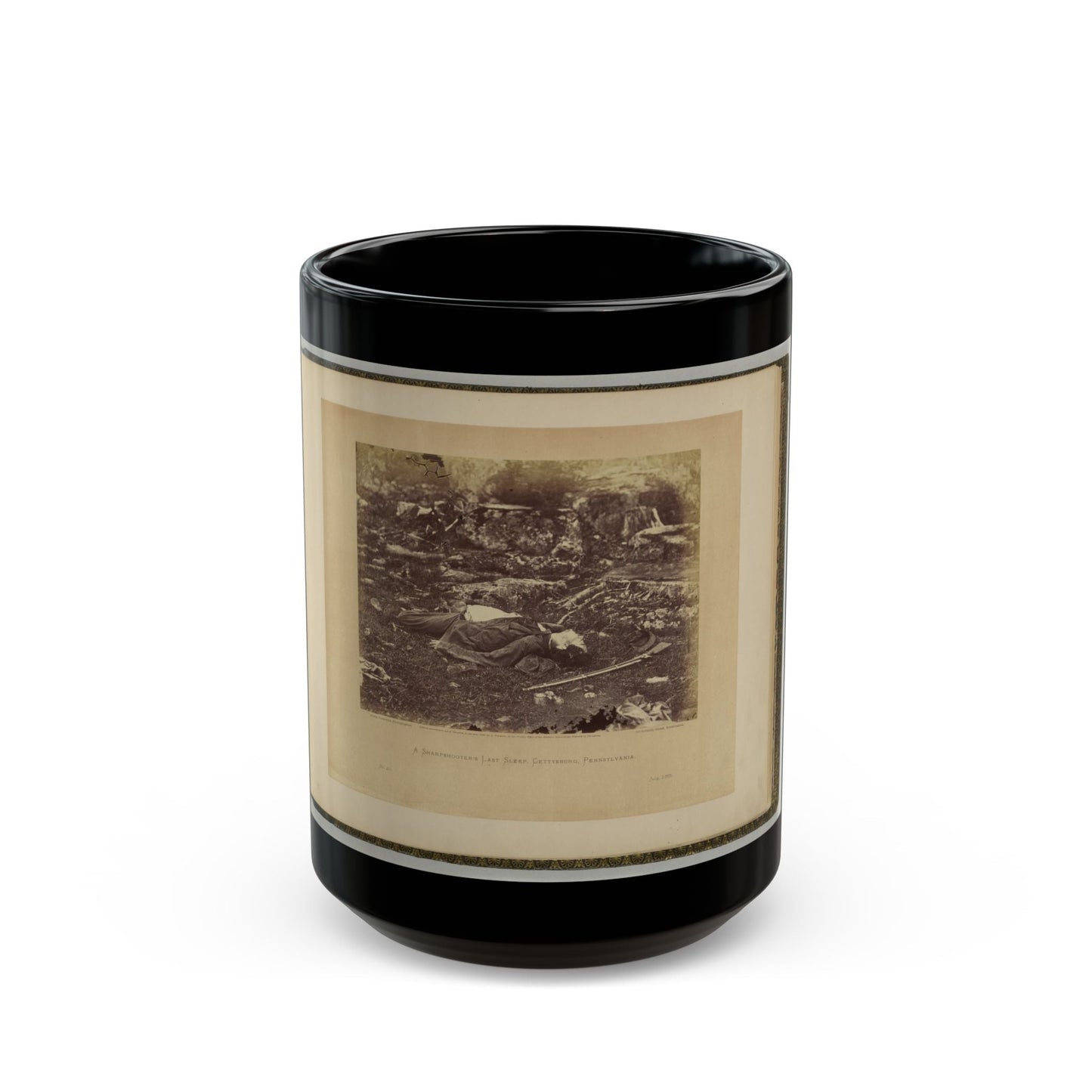 A Sharpshooter's Last Sleep, Gettysburg, Pennsylvania (U.S. Civil War) Black Coffee Mug