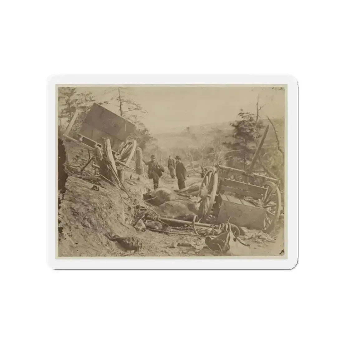 A Shattered Caisson, Fredericksburg, Va.(2) (U.S. Civil War) Refrigerator Magnet 2 Inch Die-Cut - The Sticker Space