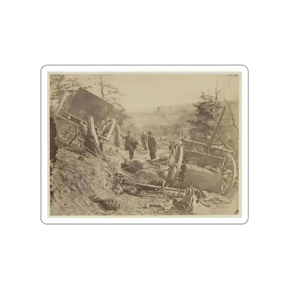 A Shattered Caisson, Fredericksburg, Va.(2) (U.S. Civil War) STICKER Vinyl Die-Cut Decal White Die-Cut 2 Inch - The Sticker Space