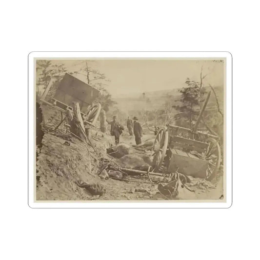 A Shattered Caisson, Fredericksburg, Va.(2) (U.S. Civil War) STICKER Vinyl Kiss-Cut Decal 2 Inch White - The Sticker Space