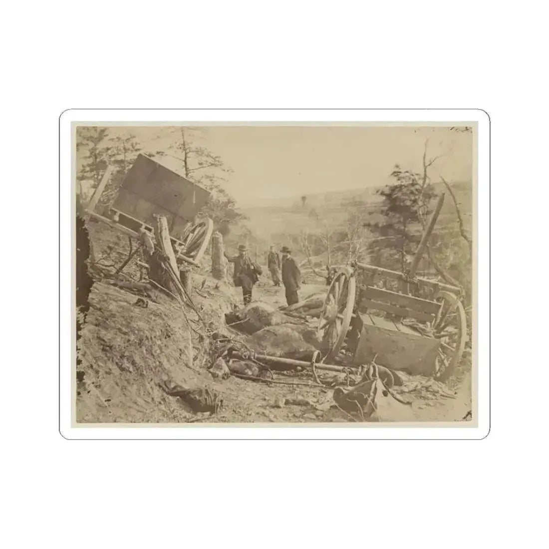 A Shattered Caisson, Fredericksburg, Va.(2) (U.S. Civil War) STICKER Vinyl Kiss-Cut Decal 3 Inch White - The Sticker Space