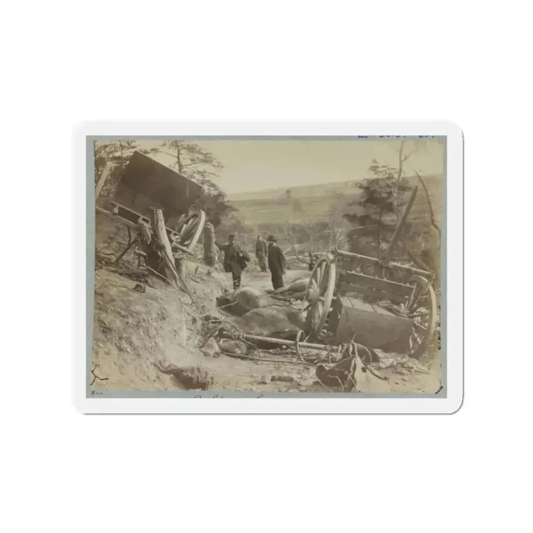A Shattered Caisson, Fredericksburg, Va. (U.S. Civil War) Refrigerator Magnet 2 Inch Die-Cut - The Sticker Space