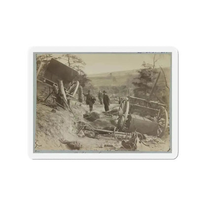 A Shattered Caisson, Fredericksburg, Va. (U.S. Civil War) Refrigerator Magnet 2 Inch Die-Cut - The Sticker Space