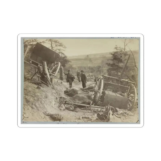 A Shattered Caisson, Fredericksburg, Va. (U.S. Civil War) STICKER Vinyl Kiss-Cut Decal 2 Inch White - The Sticker Space