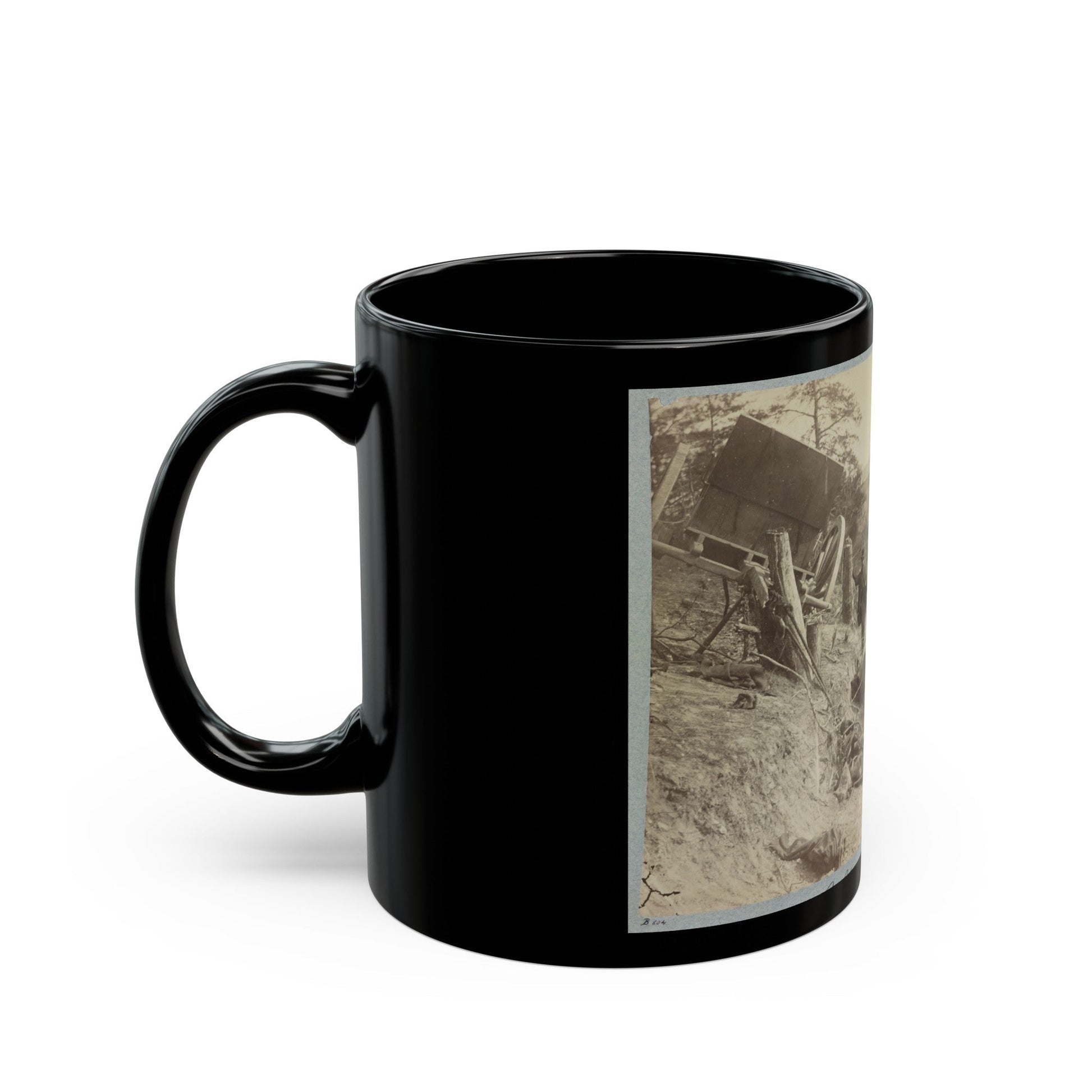 A Shattered Caisson, Fredericksburg, Va. (U.S. Civil War) Black Coffee Mug-The Sticker Space