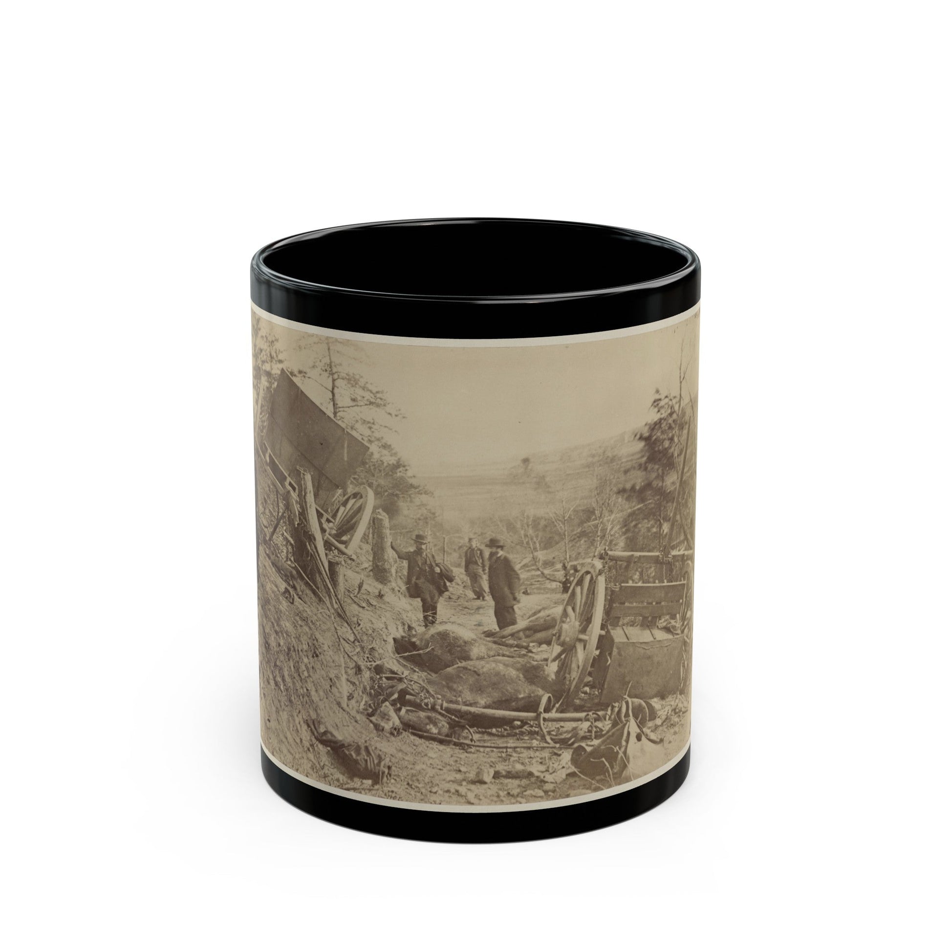 A Shattered Caisson, Fredericksburg, Va.(2) (U.S. Civil War) Black Coffee Mug-11oz-The Sticker Space